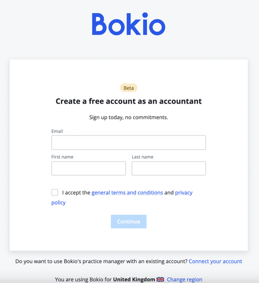 sign up as an accountant